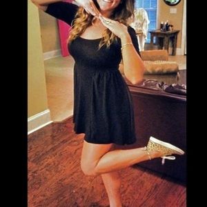 Jersey knit black dress